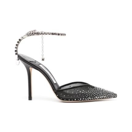 Jimmy Choo Saeda 10CM Slim Heel Slide Sandal