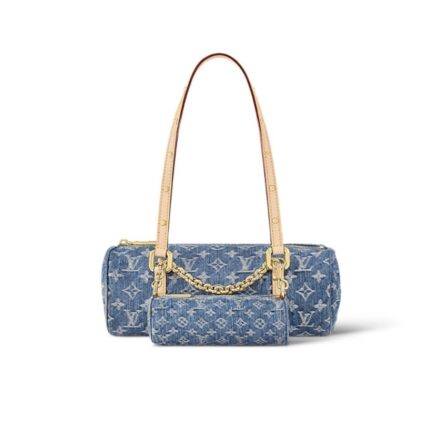 Louis Vuitton LV PAPILLON Denim Handbag Shoulder Bag