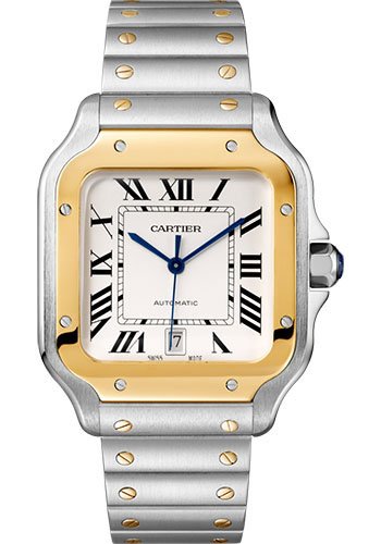 Cartier Santos Stainless Steel & 18K Yellow Gold Men's Watch, W2SA0009