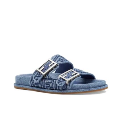 Fendi Fabric One Word Comfortable Slippers Shoes Sandal
