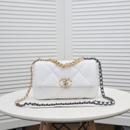 Chanel Lambskin Quilted Small 19 Flap Shoulder Bag Handbag