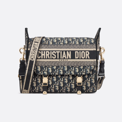 DIOR Medium Diorcamp Blue Obligue Embroidery bag