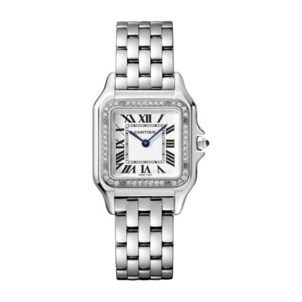 Cartier Panthre Stainless Steel & Diamonds Medium Model Ladies Watch, W4PN0008