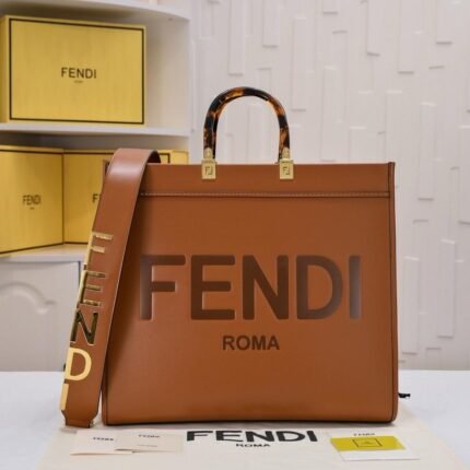 Fendi Sunshine Cowhide Tote Bag Shopping Bag Shoulder Bag Crossbody Bag 10A Ouality