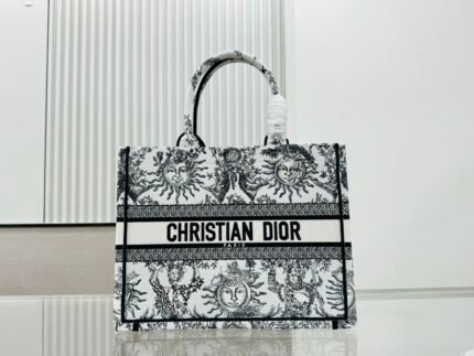 Dior Book Tote Embroider Medium Shoulder Bag Handbag