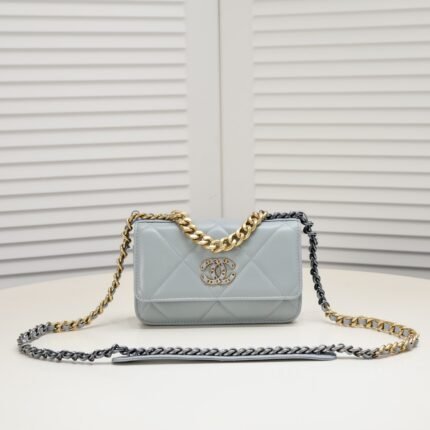 Chanel Woc 3 Colour Metallic Mixed Strap Shoulder Bag Handbag